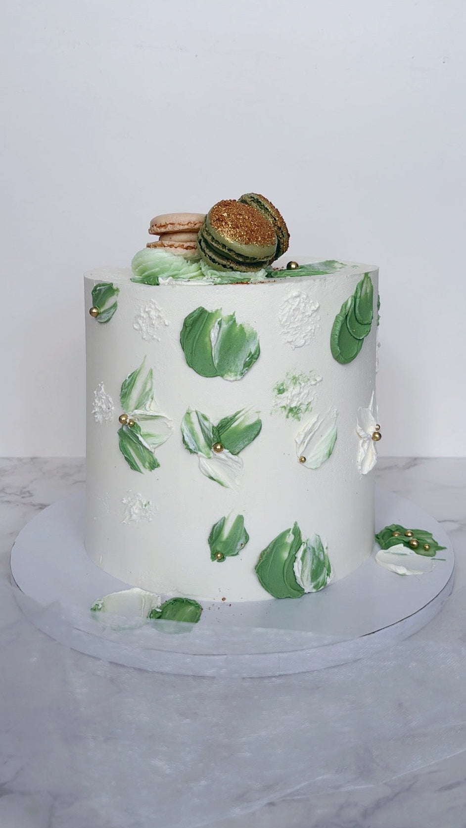 Sage green texture cake