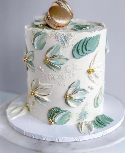 Sage green texture cake