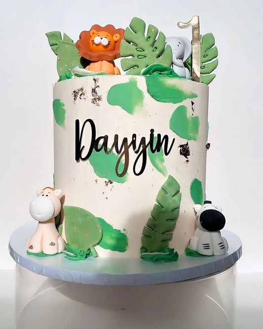 Green animal cake